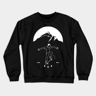 Skateboarder Boarder Skater Skating Mountain Gift Crewneck Sweatshirt